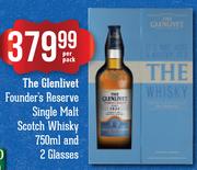 The Glenivet Founder's Reserve Single malt Scotch Whisky 750ml With 2 Glasses-Per Pack