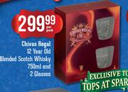 Chivas Regal 12 Year Old Blended Scotch Whisky 750ml With 2 Glasses-Per Pack