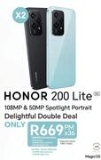 2 x Honor 200 Lite 5G-On 1.3GB Red Core More Data + On Promo 1GB Data