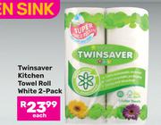 Twinsaver Kitchen Towel Roll (White) 2-Pack-Each