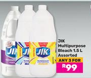 JiK Multipurpose Bleach Assorted-For Any 3 x 1.5Ltr