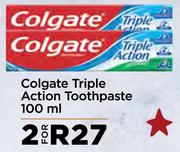 Colgate Triple Action Toothpaste-For 2 x 100ml