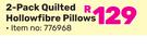Mainstays 2 Pack Quilted Hollowfibre Pillows