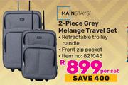 Mainstays 2-Piece Grey Melange Travel Set-Per Set