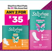 Stayfree Maxi Pads 8s Or 10s Pack Assorted-For Any 2