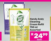 Handy Andy Cleaning Cream Refill Assorted-750ml Each