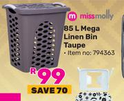 MissMolly 85Ltr Mega Linen Bin Taupe
