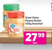 Great Value Peanut Butter Assorted-400g Each