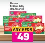 Rhodes Trotters Jelly Assorted-For Any 9 x 40g 