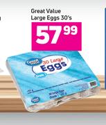 Great Value Large Eggs-30's Pack
