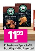 Robertsons Spice Refill Box Assorted-64/100g Each
