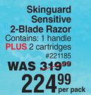 Gillette Skinguard Sensitive 2 Blade Razor-Per Pack