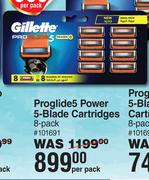 Gillette Proglide 5 Power 5-Blade Cartridges 8 Pack-Per Pack