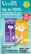 Gillette Venus Deluxe Smooth Swirl 5-Blade Razor Or Comfortglide Olay & Coconut 5-Blade Razor-Per Pa