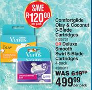Gillette Venus Comfortglide Olay & Coconut 3-Blade Cartridges 4 Pack-Per Pack