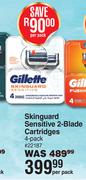 Gillette Skinguard Sensitive 2-Blade Cartridges 4 Pack-Per Pack