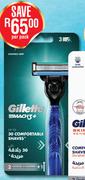 Gillette Mach3+ 3-Blade Razor-Per Pack
