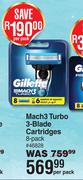 Gillette Mach3 Turbo 3-Blade Cartridges 8 Pack-Per Pack