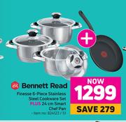 Bennett Read Finesse 6 Piece Stainless Steel Cookware Set Plus 24cm Smart Chef Pan