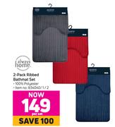 Always Home 2 Pack Ribbed Bathmat Set-Per Set