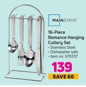 Mainstays 16 Piece Romance Hanging Cutlery Set