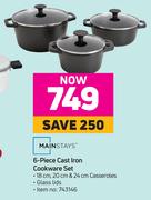 Mainstays 6 Piece Cast Iron Cookware Set