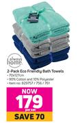 Always Home 2 Pack Eco Friendly Bath Towels-Per Set