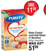 Purity Baby Cereal Just Add Water 7 Months Assorted-450g