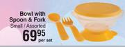 Baby Things Bowl With Spoon & Fork Small Assorted-Per Set