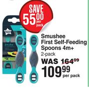 Tommee Tippee Smushee First Self Feeding Spoons 4m+ 2 Pack-Per Pack 