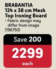 Brabantia 124 x 38cm Mesh Top Ironing Board-Each