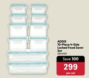 Addis 10 Piece 4 Side Locked Food Saver Set-Per Set