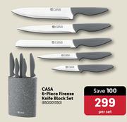 Casa 6 Piece Firenze Knife Block Set-Per Set