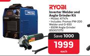 Ryobi Inverter Welder Angle Grinder Kit KIT474-Each