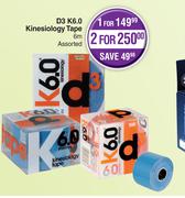 D3 K6.0 Kinesiology Tape Assorted-For 2 x 6m