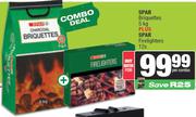 Spar Briquettes 5Kg Plus Spar Firelighters 12's Pack-For Both Per Combo