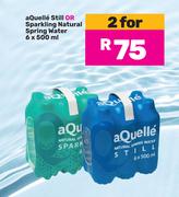 Aquelle Still Or Sparkling Natural Spring Water-For 2 x 6 x 500ml