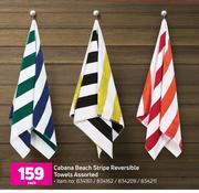 Cabana Beach Stripe Reversible Towels Assorted-Each
