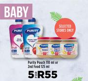 Purity Pouch 110ml Or 2nd Food 125ml-For 5