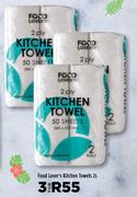 Food Lover's Kitchen Towel's-For 3 x 2s