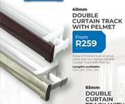 40mm Double Curtain Track With Pelmet 1.5m