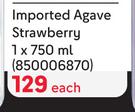 El Bravo Imported Agave Strawberry-750ml Each