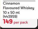 Firewater Cinnamon Flavoured Whisky-10 x 50ml Per Pack