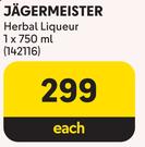 Jagermeister Herbal Liqueur-750ml Each