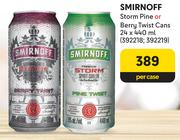 Smirnoff Storm Pine Or Berry Twist Cans-24 x 440ml Per Case