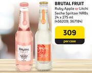Brutal Fruit Ruby Apple Or Litchi Seche Spritzer NRBs-24 x 275ml Per Case