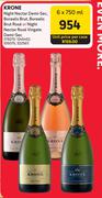 Krone Night Nectar Demi Sec,Borealis Brut,Borealis Brut Rose Or Night Nectar Rose-6 x 750ml