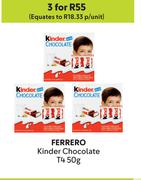 Ferrero Kinder Chocolate T4-For 3 x 50g