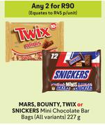 Mars, Bounty, Twix Or Snickers Mini Chocolate Bar Bags (All Variants)-For Any 2 x 227g