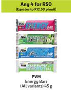 PVM Energy Bars (All Variants)-For Any 4 x 45g